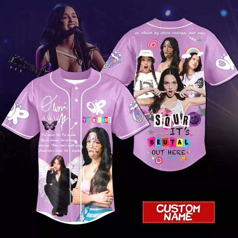 Personalized Olivia Rodrigo Sour It's Brutal Out Here Baseball Jersey Gift For Fans