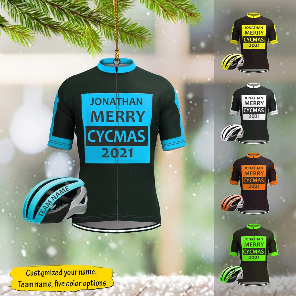Personalized Ornament Jonathan Merry Cycmas 2024 Ornaments Cycling Outfit Xmas Tree Decorations 2D Flat Ornament