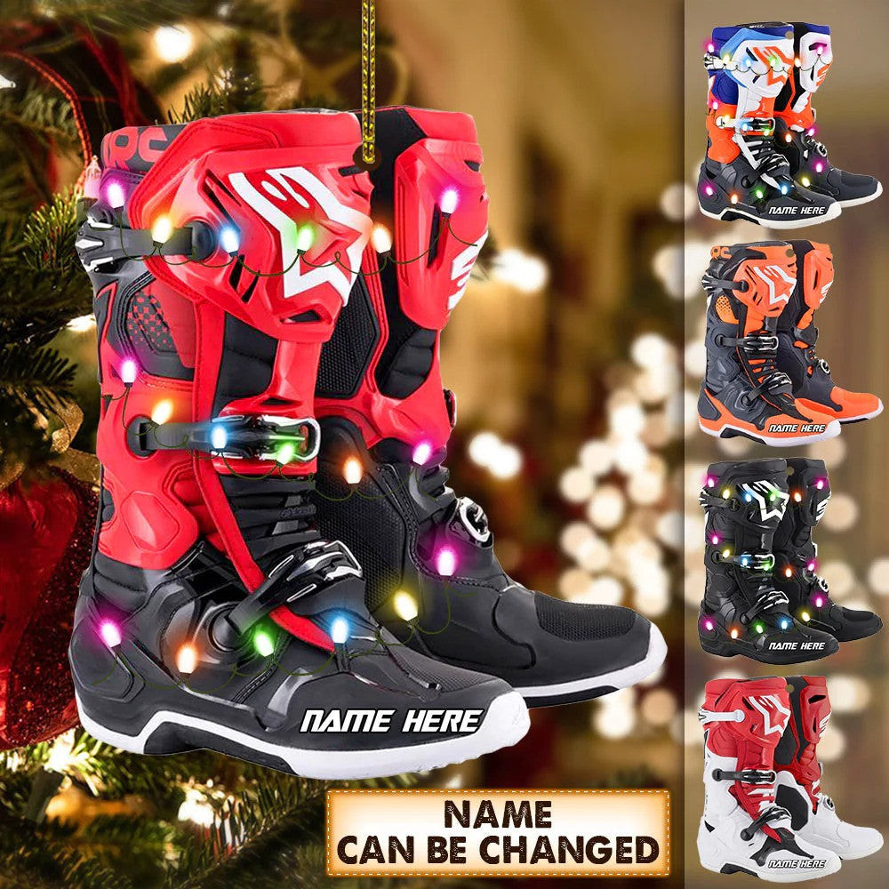 Personalized Ornament Motocross Boots Custom Shaped Acrylic Ornament for Motocross Lovers