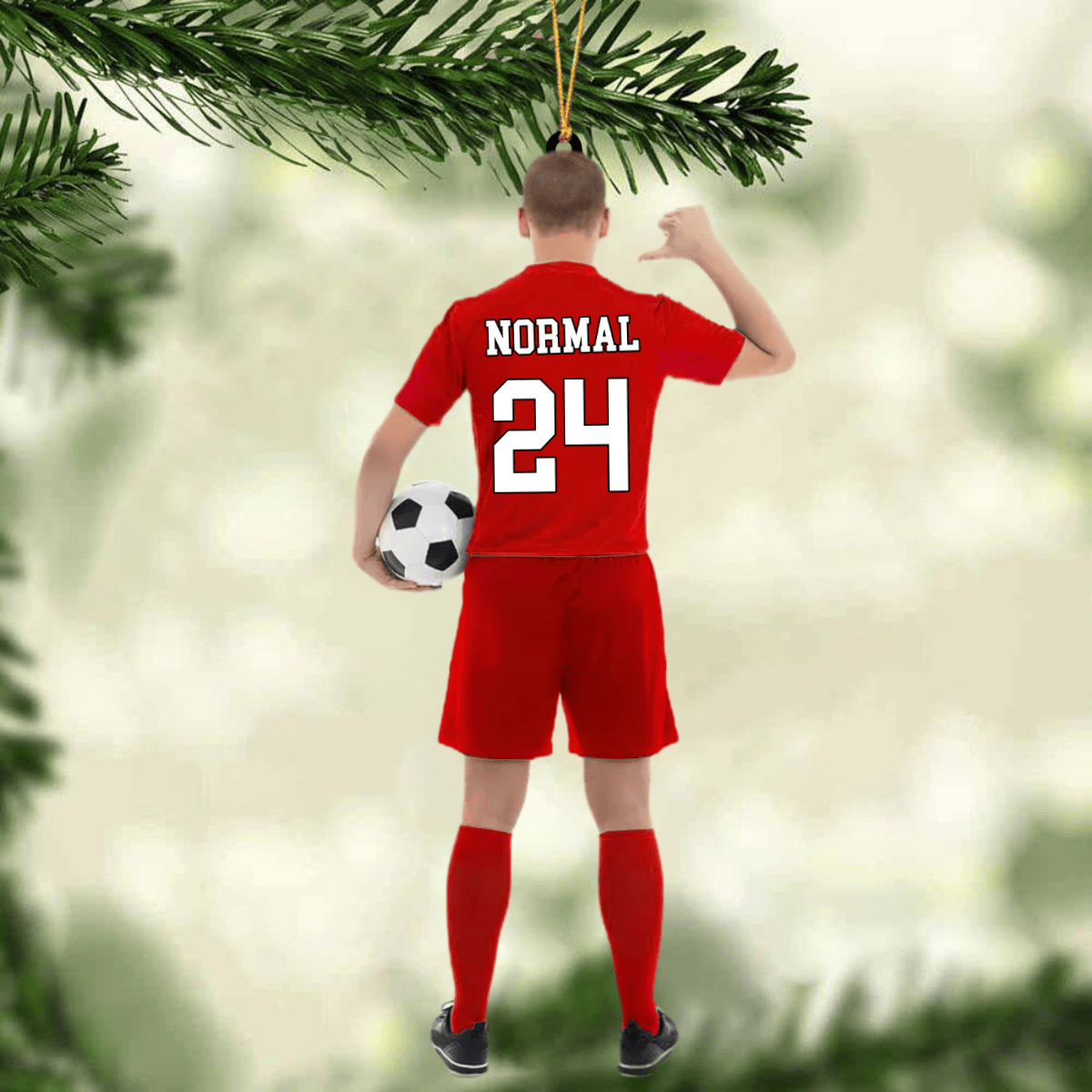 Personalized Ornament Soccer Player Acrylic Ornament 2 Sides Christmas Ornament For Soccer Lovers