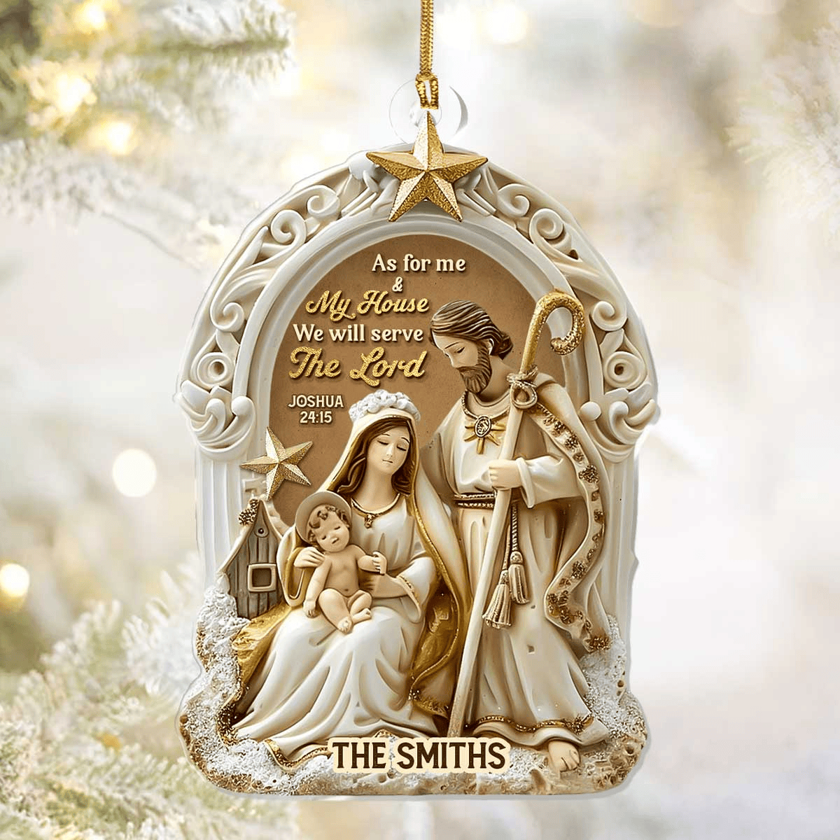 Personalized Ornaments Born Is The King Acrylic Ornament Christmas Presents For Christians