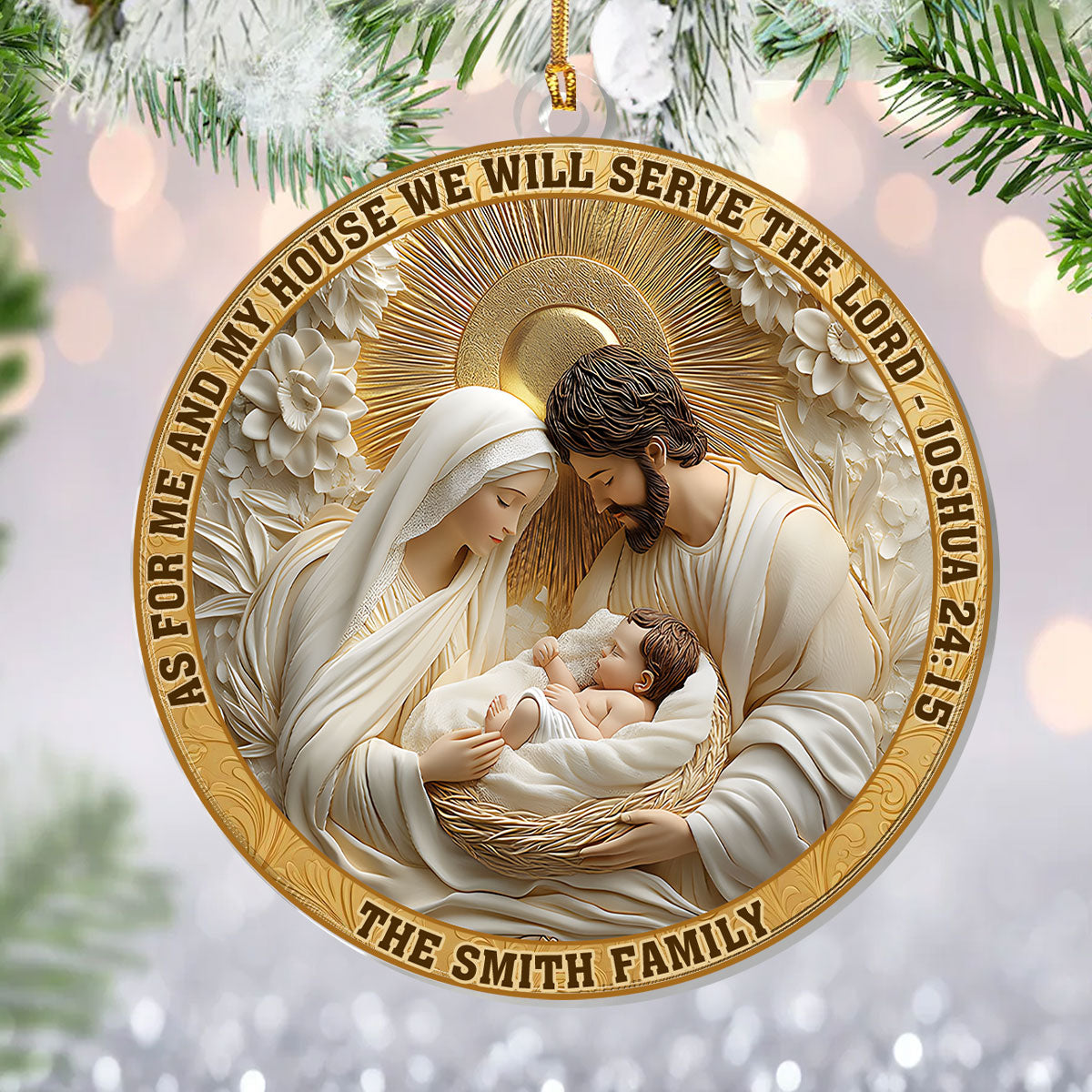 Personalized Ornaments Serve The Lord Acrylic Ornament Religious Christmas Gifts