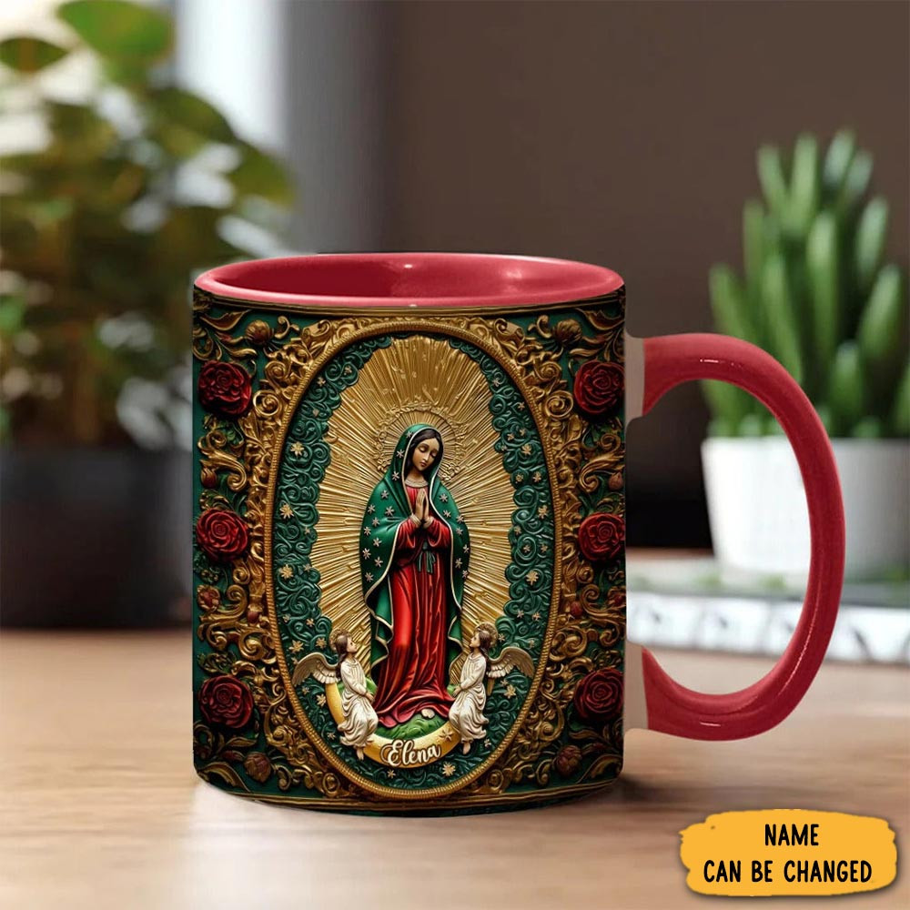 Personalized Our Lady Of Guadalupe Mug Christmas Themed Christian Mug Presents