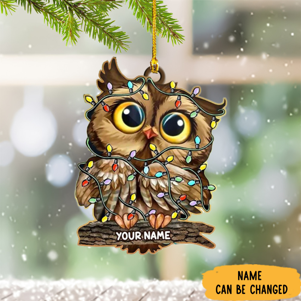 Personalized Owl Christmas Ornament Owl Ornaments For Christmas Tree 2024