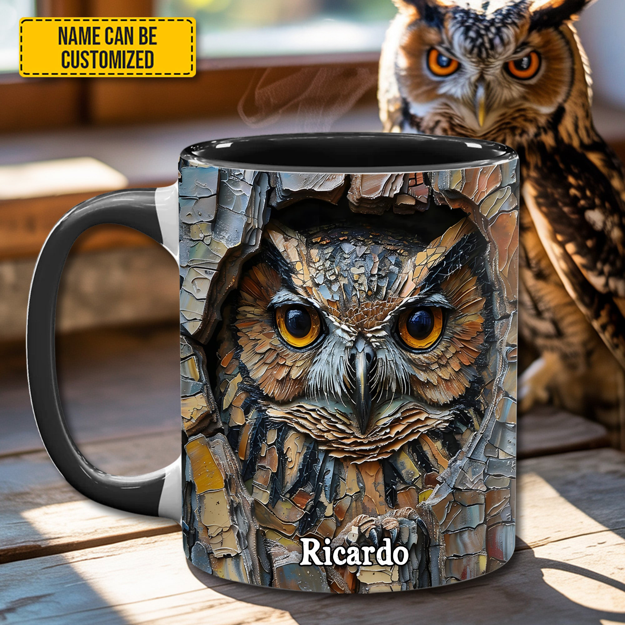 Personalized Owl In Tree Mug Autumn Vibe Animal Coffee Mug Gifts For Owl Owners