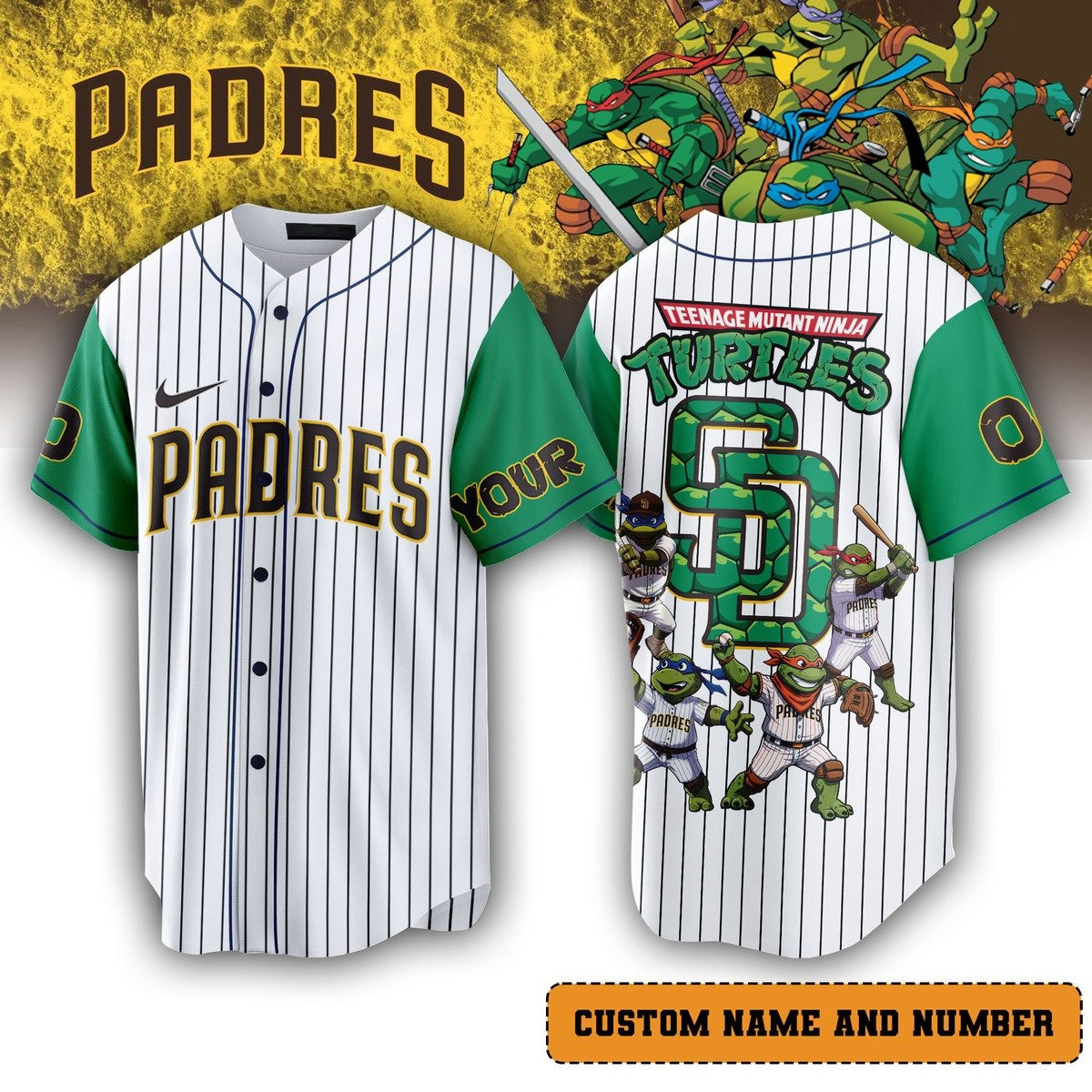 Personalized Padres x Teenage Mutant Ninja Turtles Jersey Husband Gifts