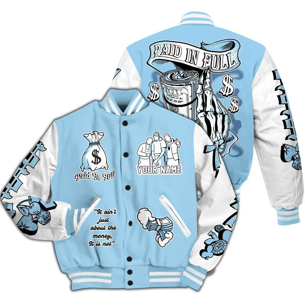 Personalized Paid In Full Baseball Varsity Jacket Gift For New Dad