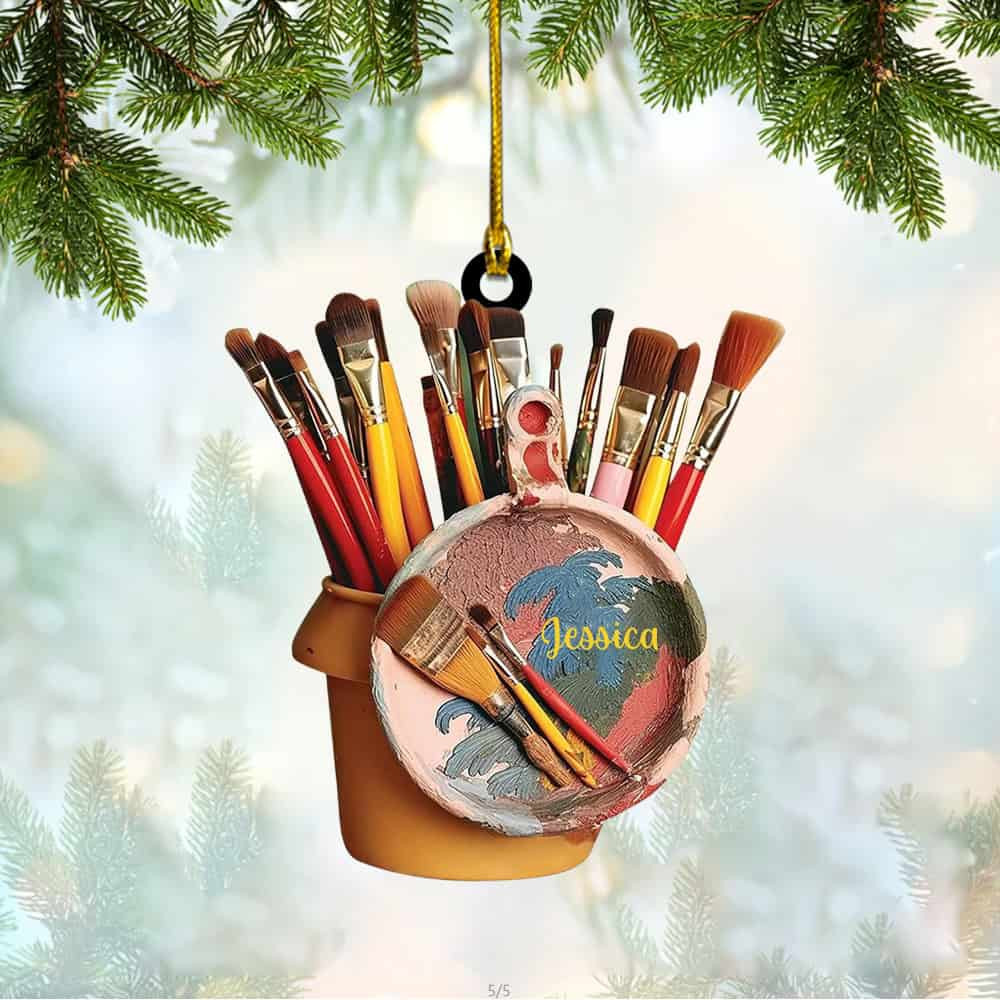 Personalized Painters Art Palette Christmas Ornament