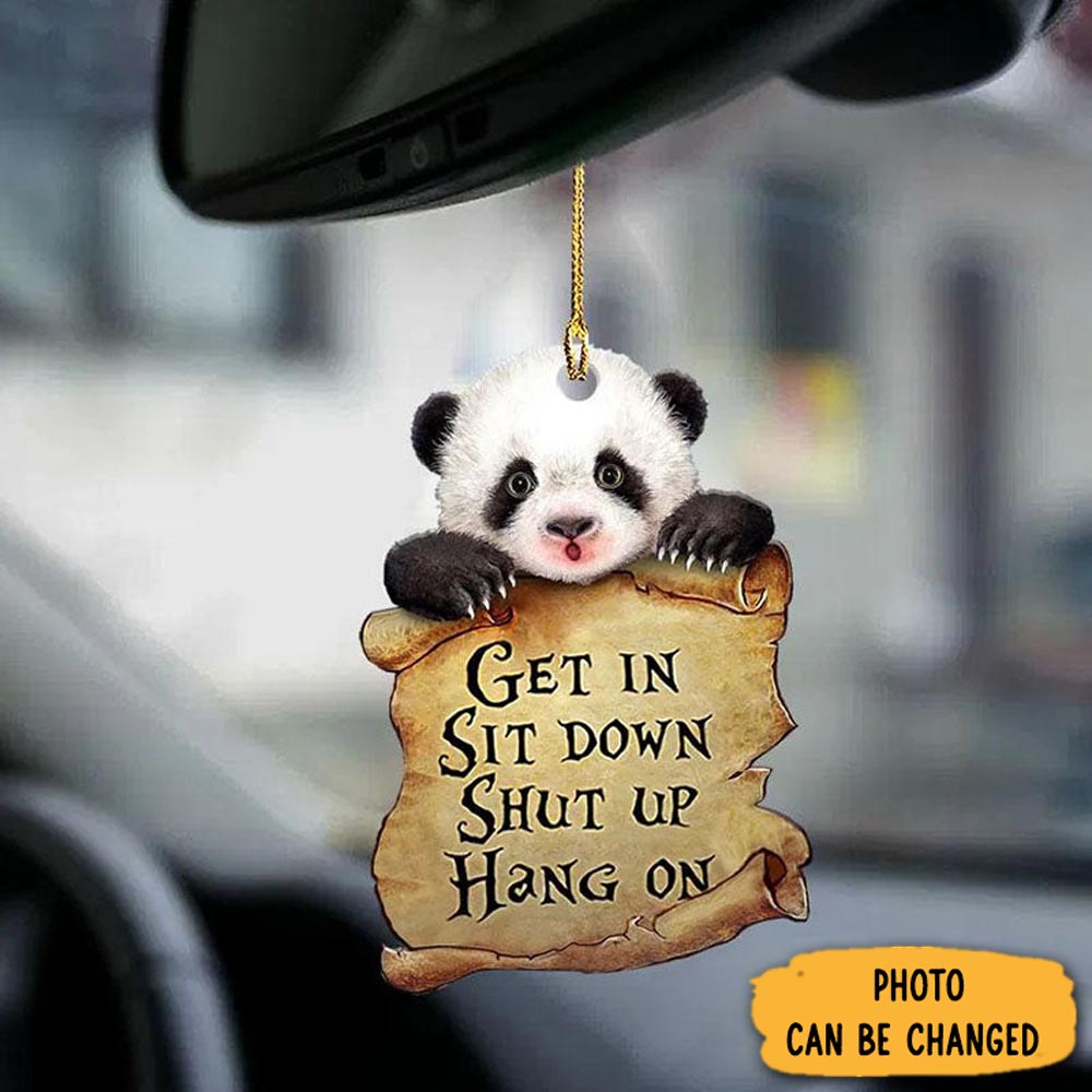 Personalized Panda Get In Ornament Festive Holiday Ornament Collection