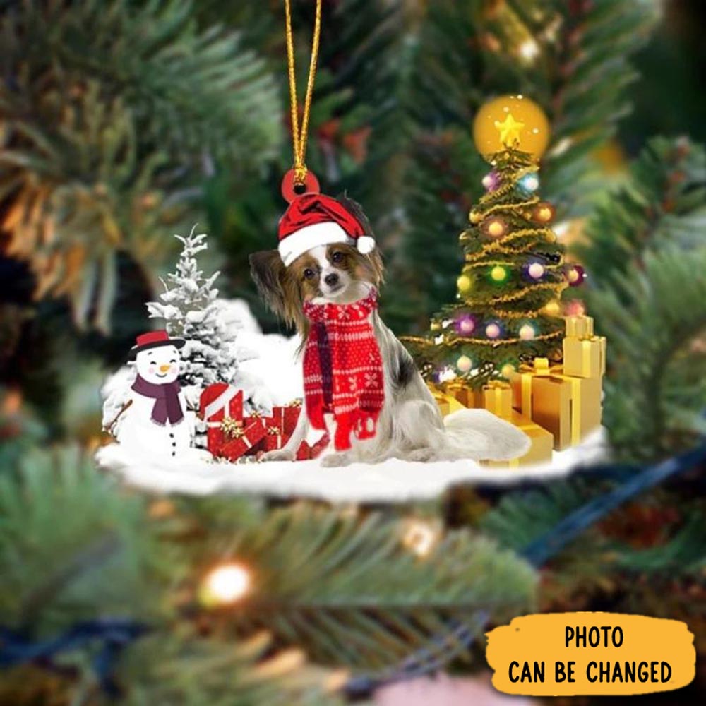 Personalized Papillon Christmas Ornament Charming Christmas Ornament Gift Idea