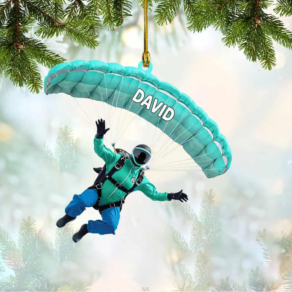 Personalized Parachute Ornament Paragliding Skydiving Christmas Gift