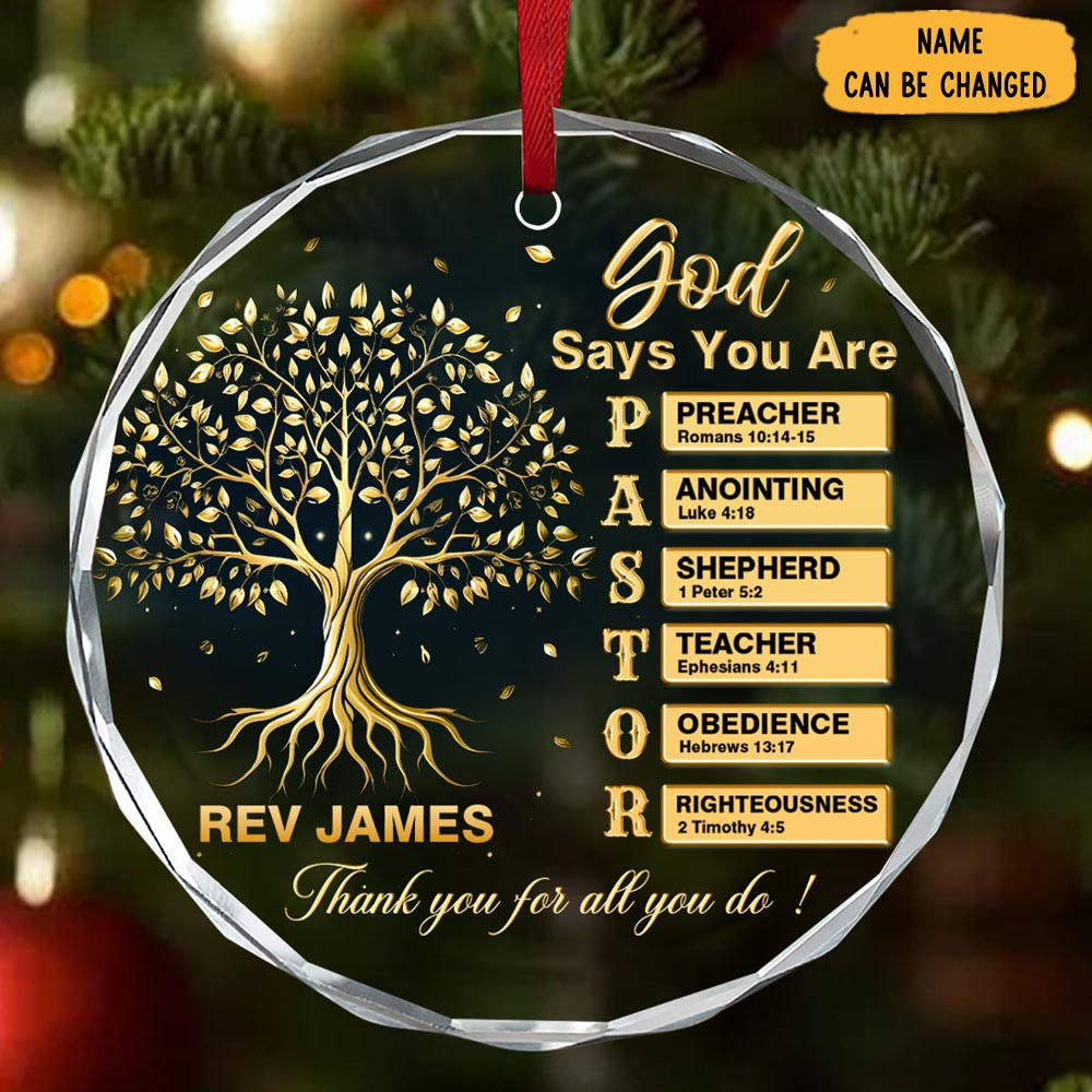 Personalized Pastor Appreciation Christmas Ornament Religious Christmas Decor Memorial Gifts