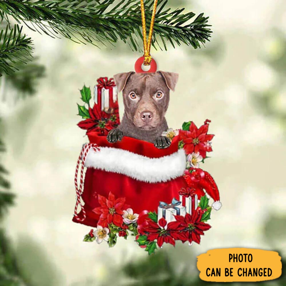 Personalized Patterdale Terrier In Gift Bag Christmas Ornament Holiday Ornament For Home & Family