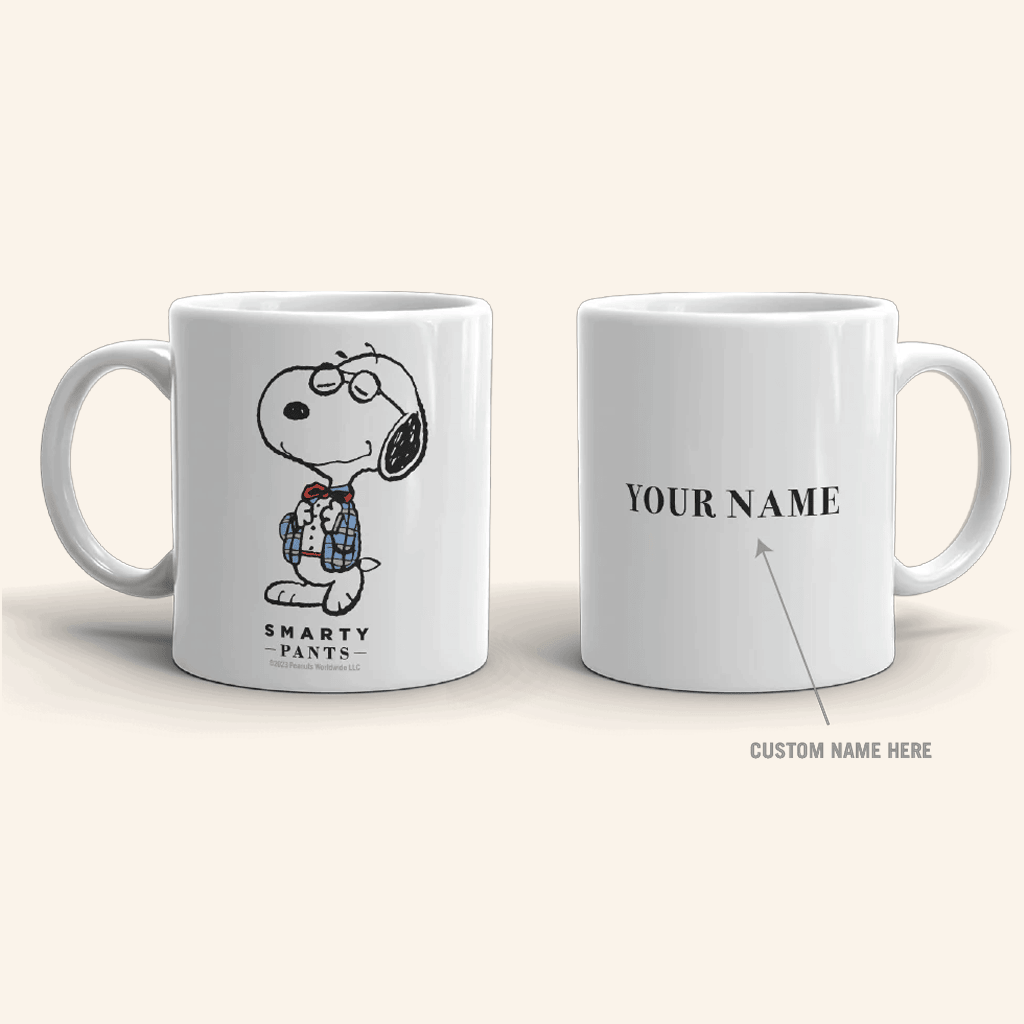 Personalized Peanuts Merch Snoopy Smarty Pants White Mug Birthday Gift For Him