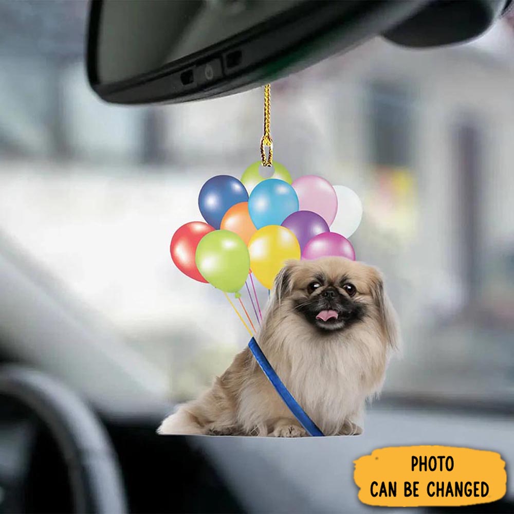 Personalized Pekingese Dog Fly With Bubbles Car Hanging Ornament Timeless Ornament For Holiday Memories