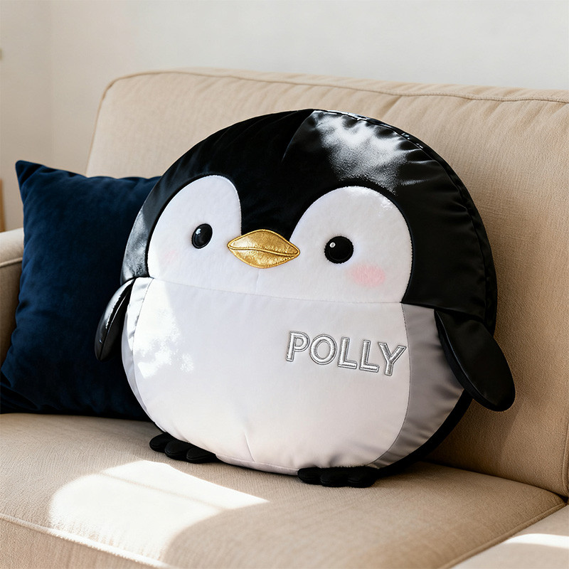 Personalized Penguin Pillow Cute Home Decorations Penguin Themed Gifts For Christmas