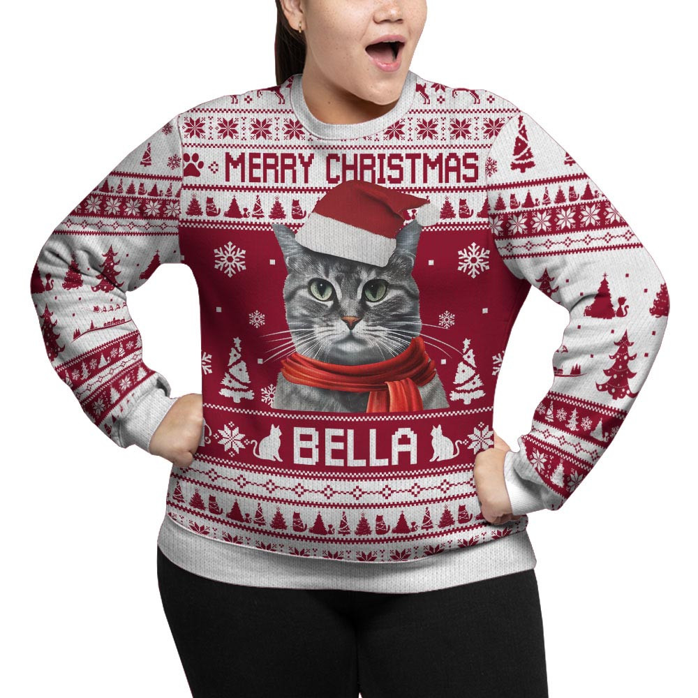 Personalized Pet Funny Ugly Christmas Plus Size Sweater Christmas Gifts For Her