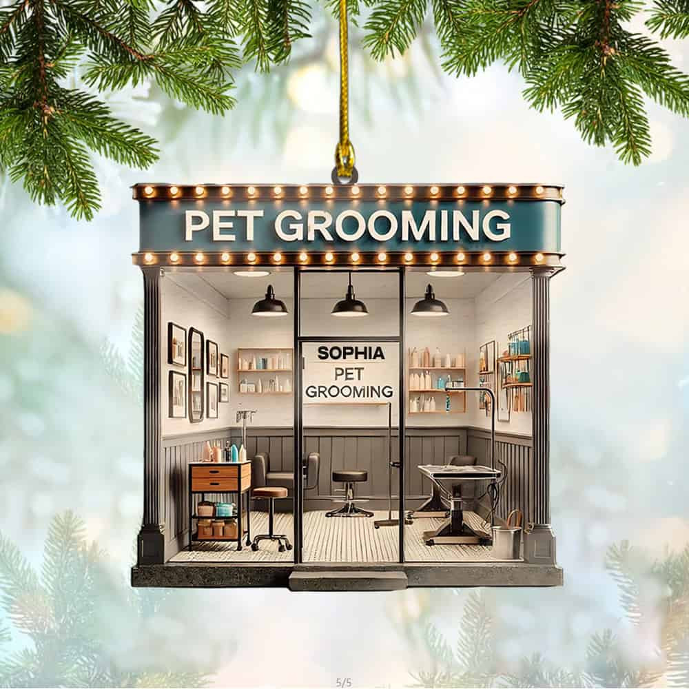 Personalized Pet Grooming Salon Ornament Gift For Pet Groomer