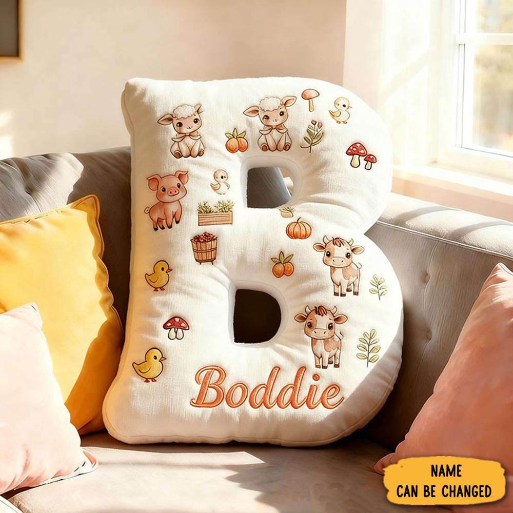 Personalized Pet Lover Animal Letter Pillow With Custom Name Pillow Graphic 3d Print