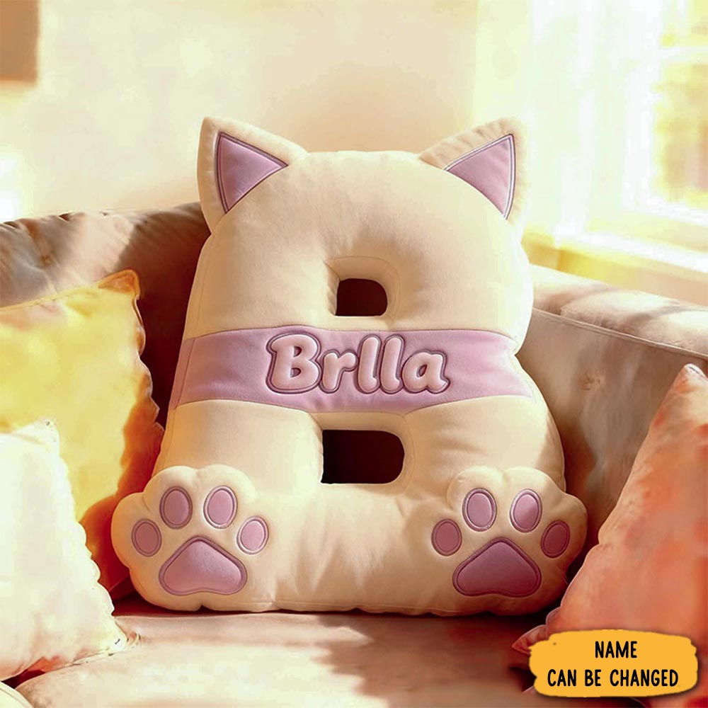 Personalized Pet Lover Cute Letter Pillow With Custom Name Design Graphic 3d Print