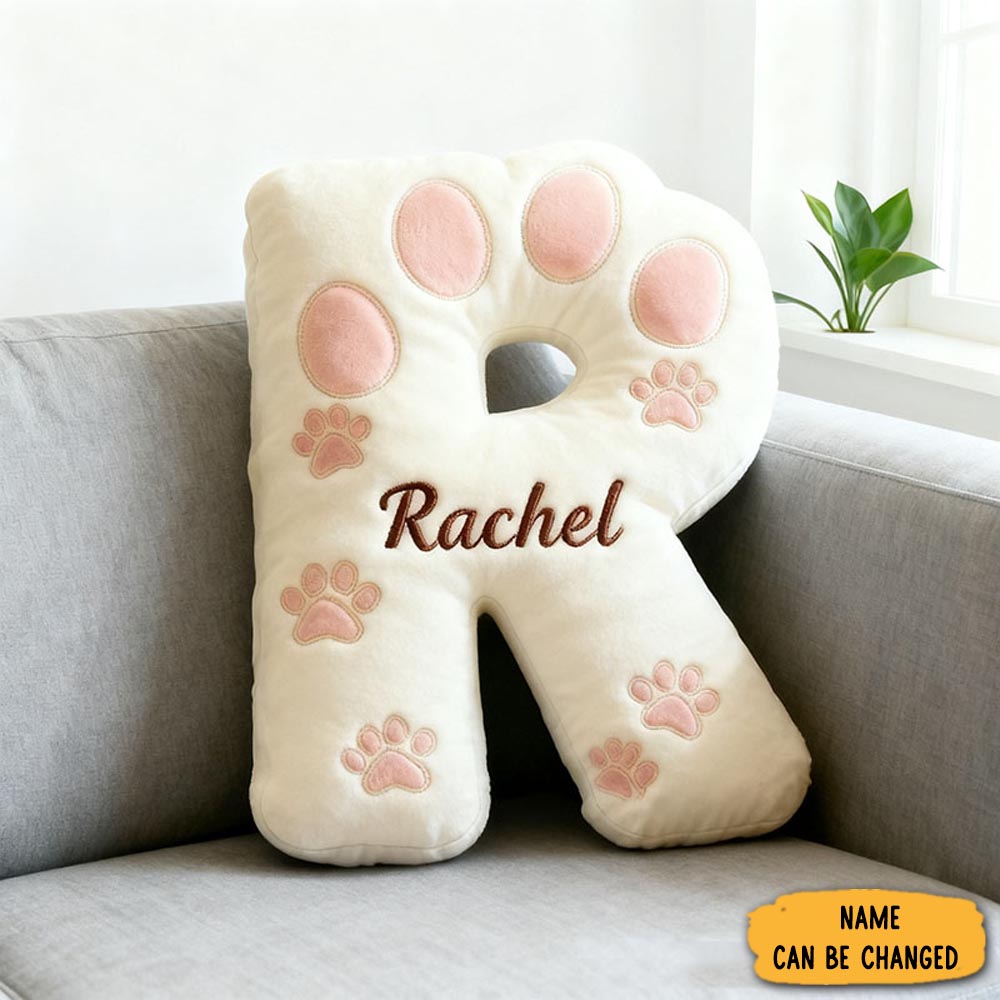 Personalized Pet Lover Letter Pillow With Custom Name Cartoon Pillow Graphic 3d Print