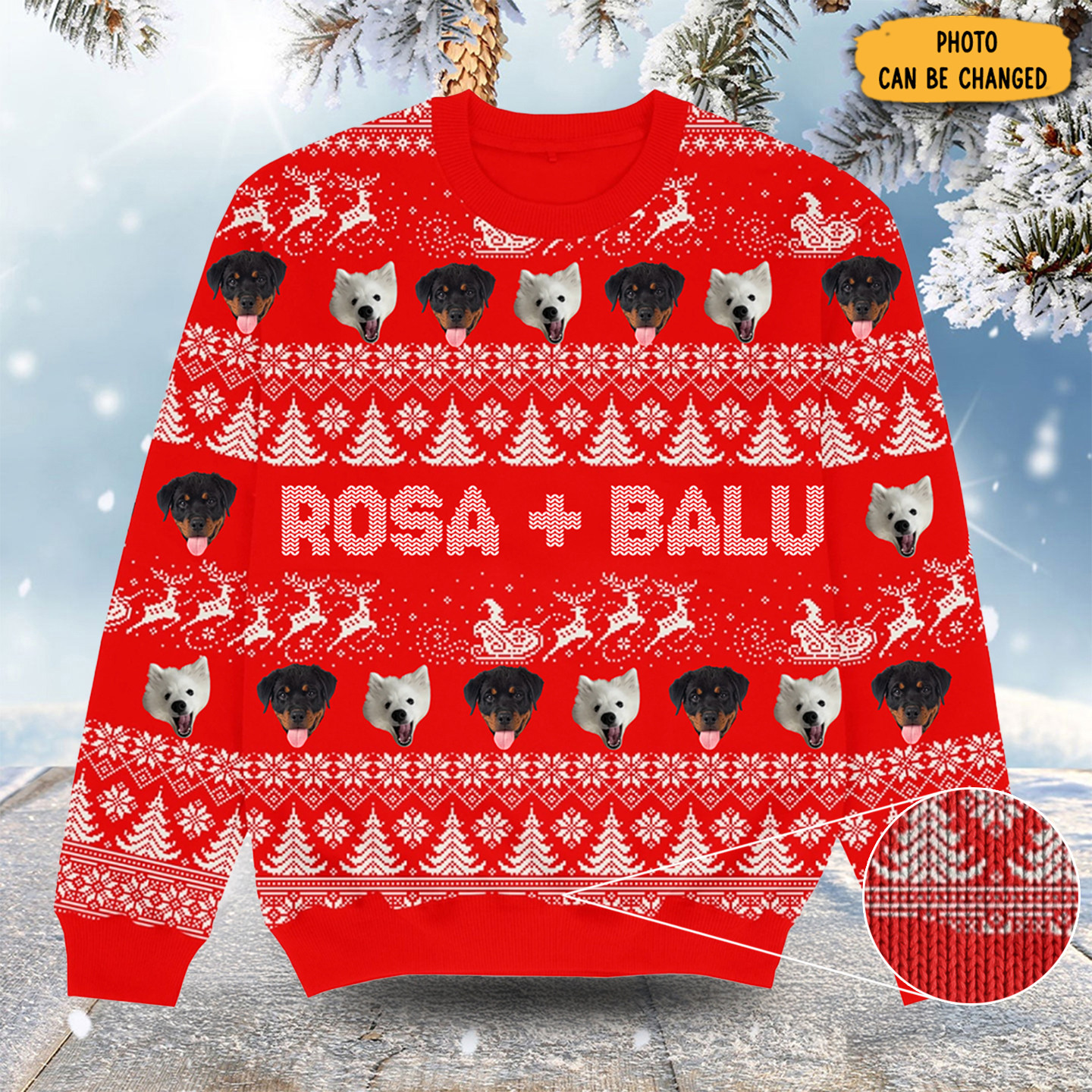 Personalized Pet Pattern Christmas Ugly Sweater Merry Xmas Clothes Xmas Gifts For Brother