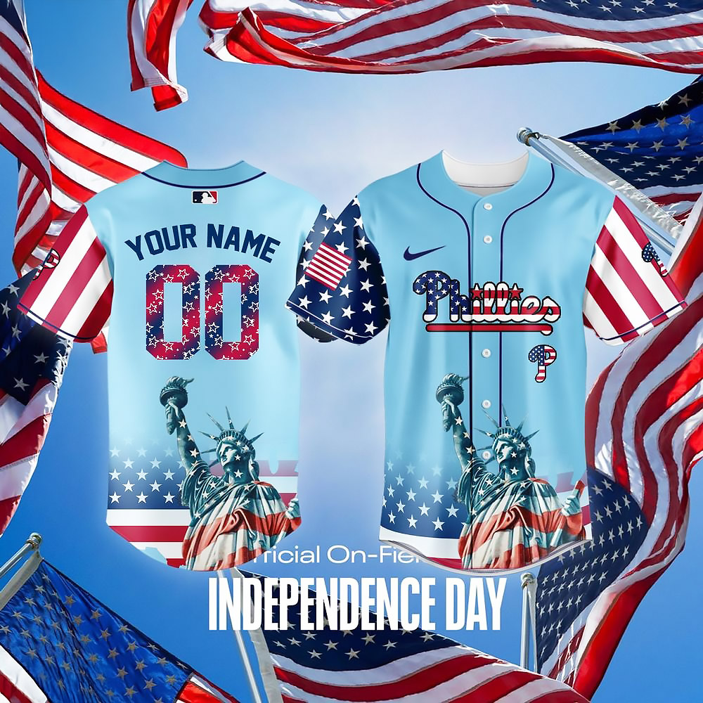 Personalized Philadelphia Phillies 2025 Independence Day Limited Edition Baseball Jersey Best Custom Gift For Baseball Fans