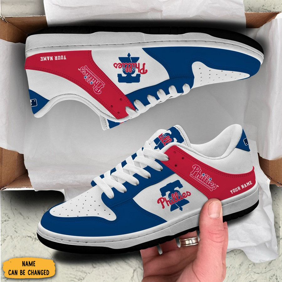 Personalized Philadelphia Phillies SB Dunk Low Top Shoes Baseball Lover Gift Ideas