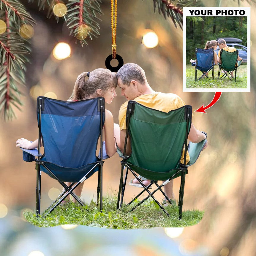 Personalized Photo Acrylic Ornament Gift For Camping Lover