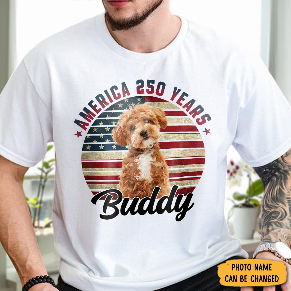 Personalized Photo America 250 Years 1776 2026 T-Shirt American Patriot Clothes