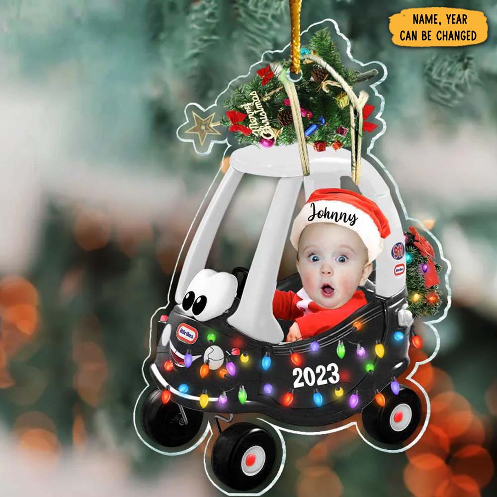 Personalized Photo Baby Sitting Christmas Ornament Xmas Decor Funny Secret Santa Gifts