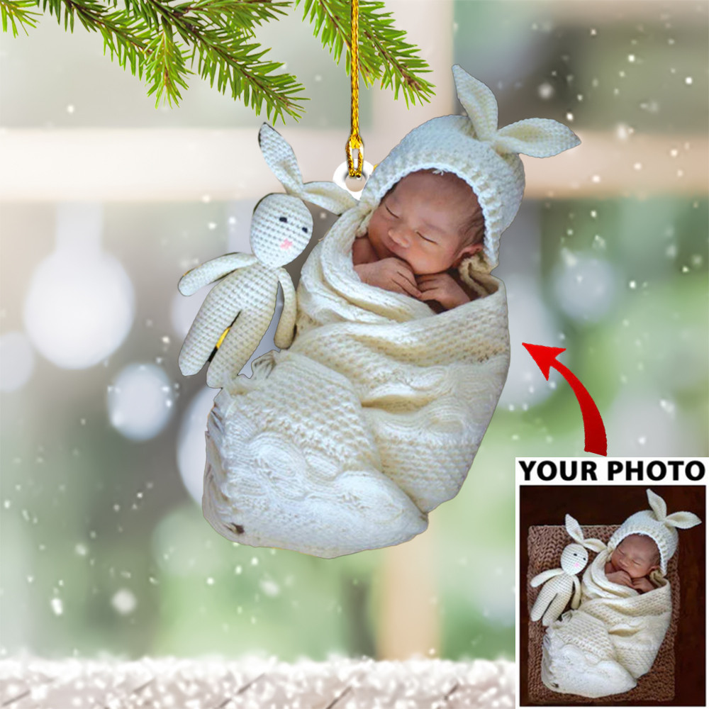 Personalized Photo Baby's First Christmas Ornament 2024 Baby's 1St Picture Ornament Gift