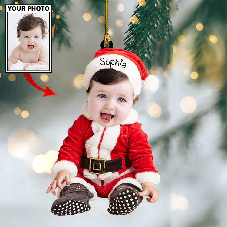 Personalized Photo Babys First Christmas Ornament Cute Christmas Tree Decoration 2024