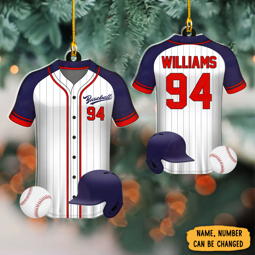 Personalized Photo Baseball Jersey Christmas Ornament Christmas Decor Baseball Lover Xmas Gifts