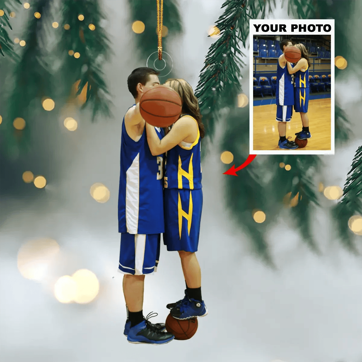 Personalized Photo basketball shape acrylic ornament ornament Gift For basketball player Personalized Christmas Photo Ornament