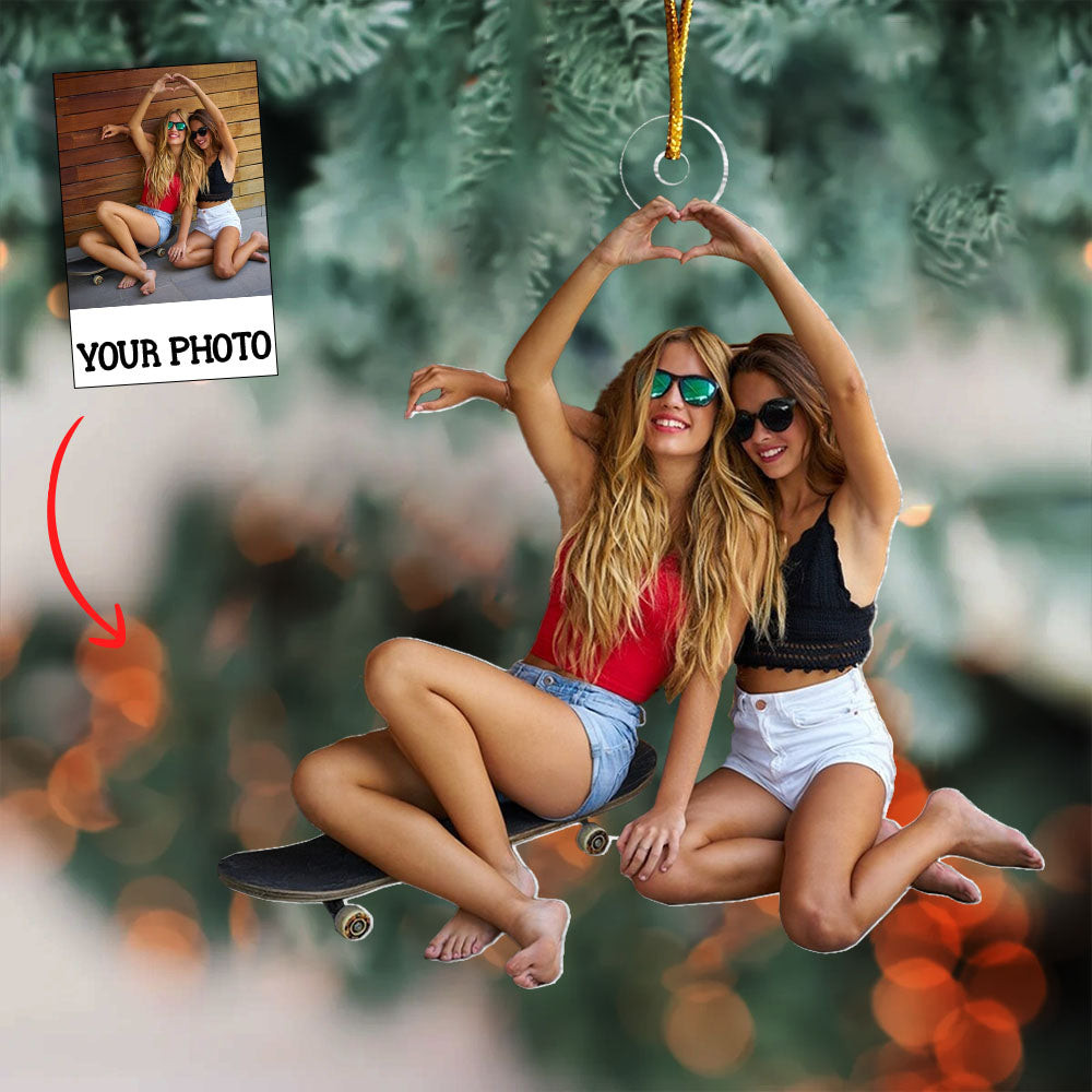 Personalized Photo Best Friends Christmas Ornament Holiday Decor Friends Christmas Gifts