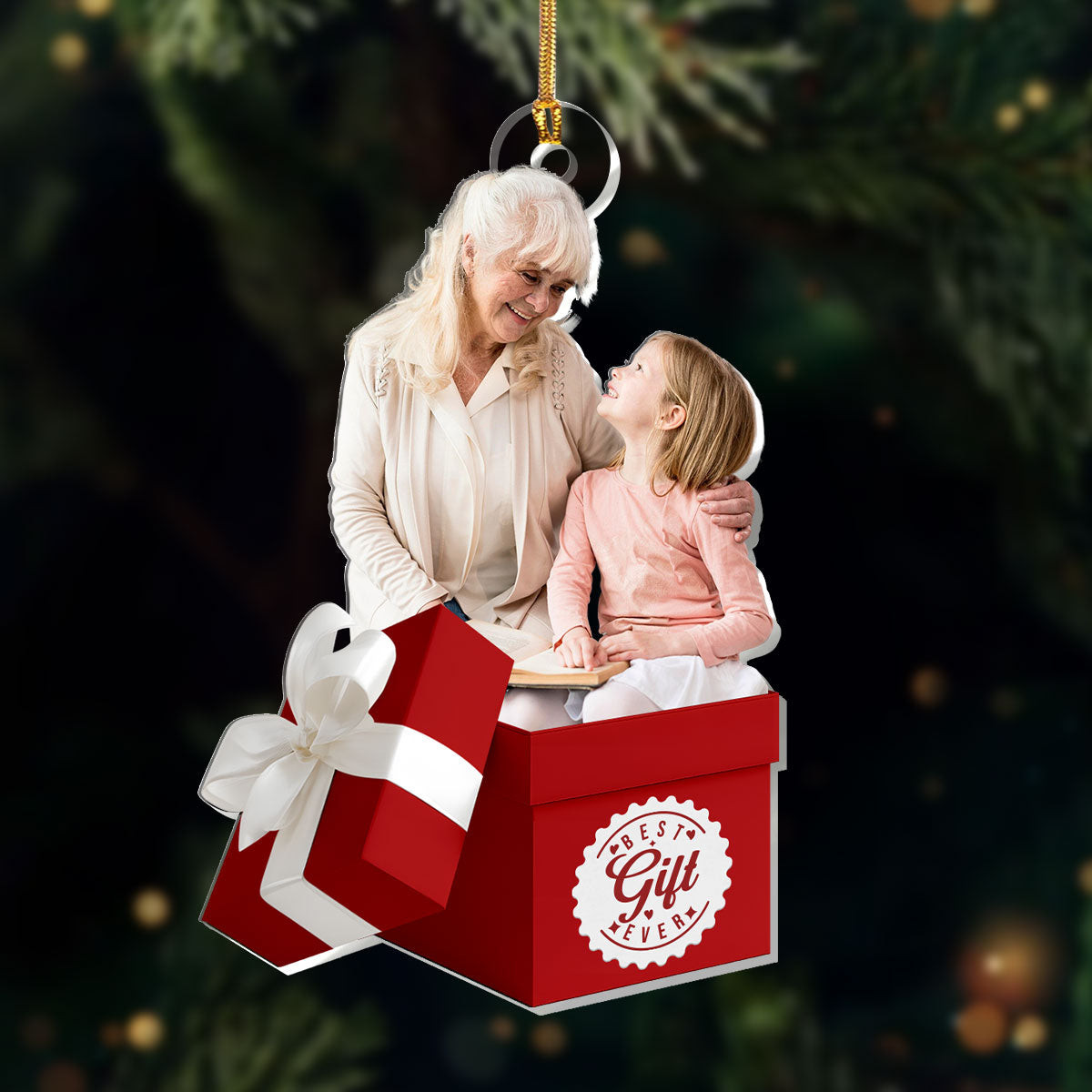 Personalized Photo Best Gift Ever Christmas Ornament Xmas Tree Decor Gifts For Grandma