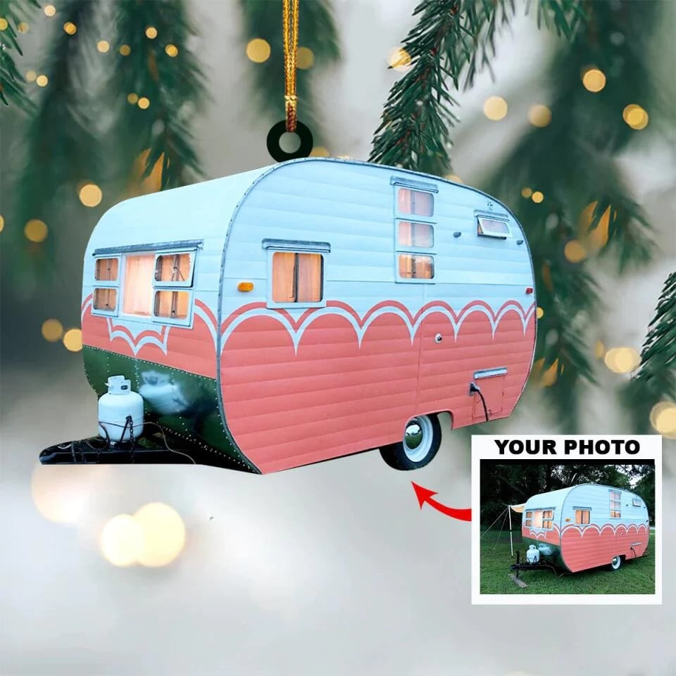 Personalized Photo Camper Trailer Acrylic Ornament For Camping Lover  Custom Your Photo Ornament Decor Christmas Tree