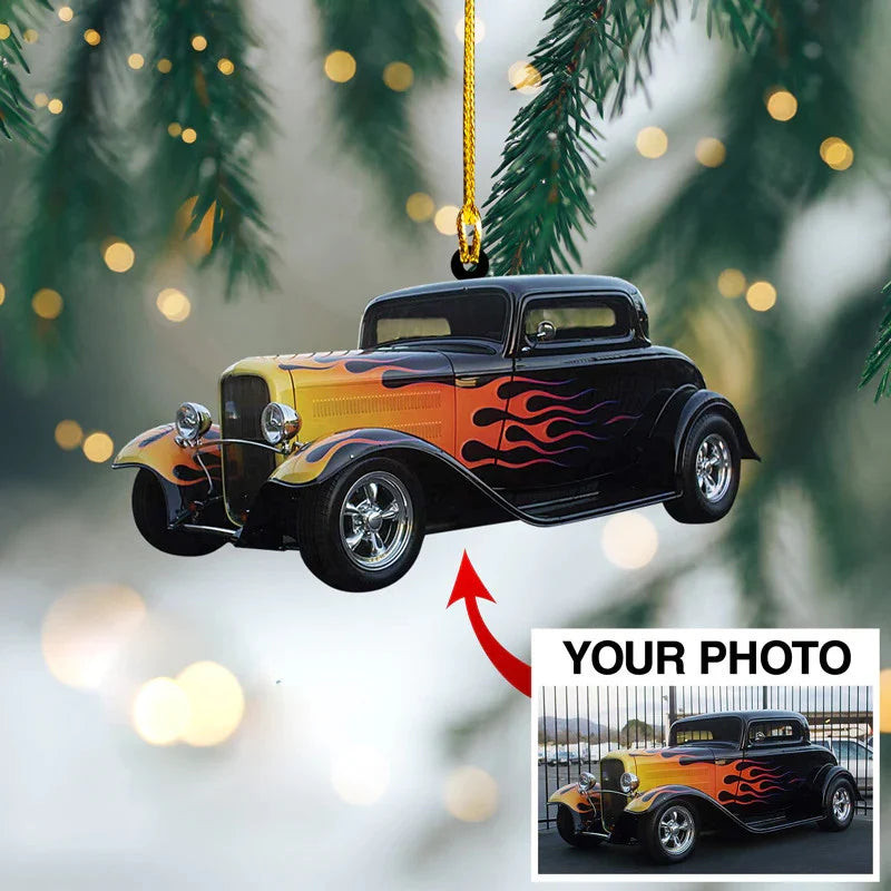 Personalized Photo Car Christmas Ornament Picture Christmas Ornaments Bug Car Lover Xmas Gifts