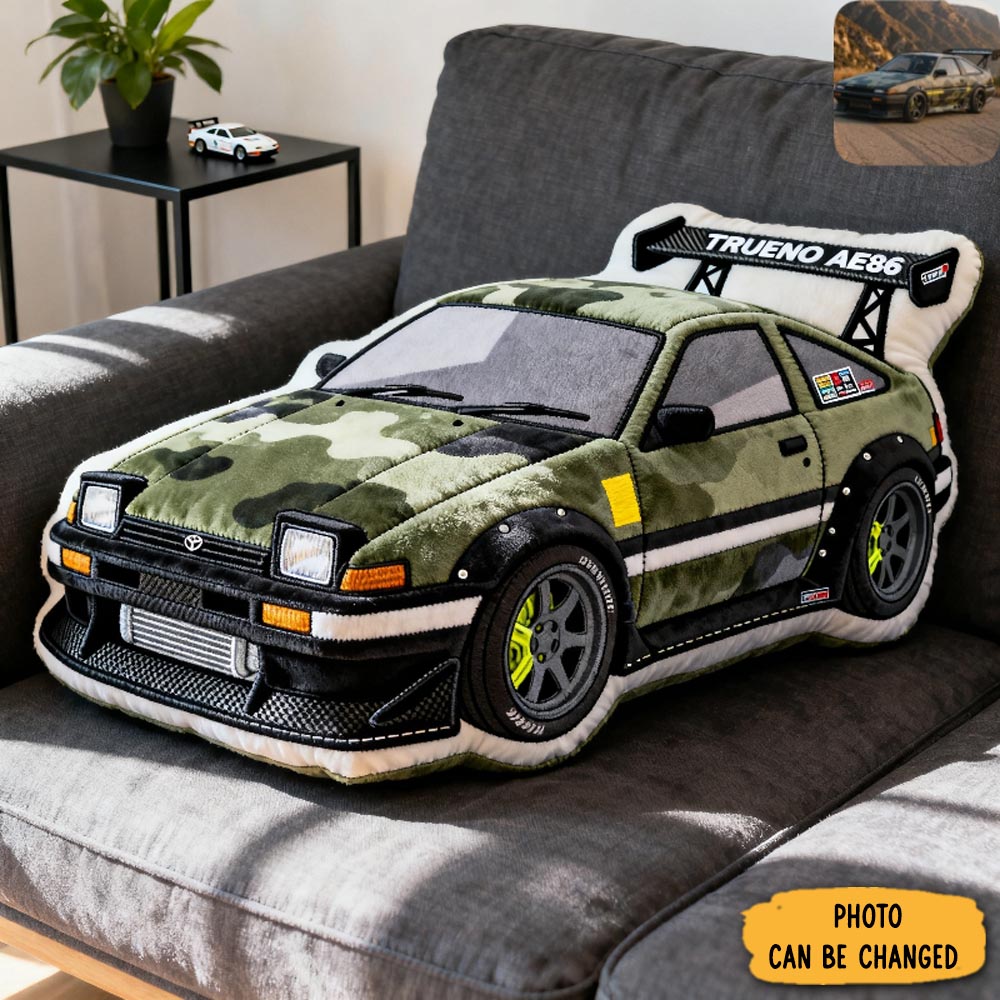 Personalized Photo Car Pillow Sport Themed Home Decor Sofa Accent Gifts For Car Enthusiasts