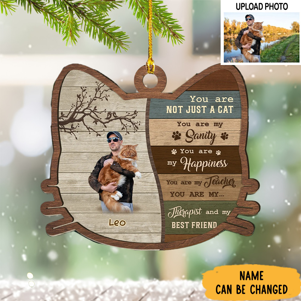 Personalized Photo Cat Lover Christmas Ornament You Are Not Just A Cat You Are My Sanity
