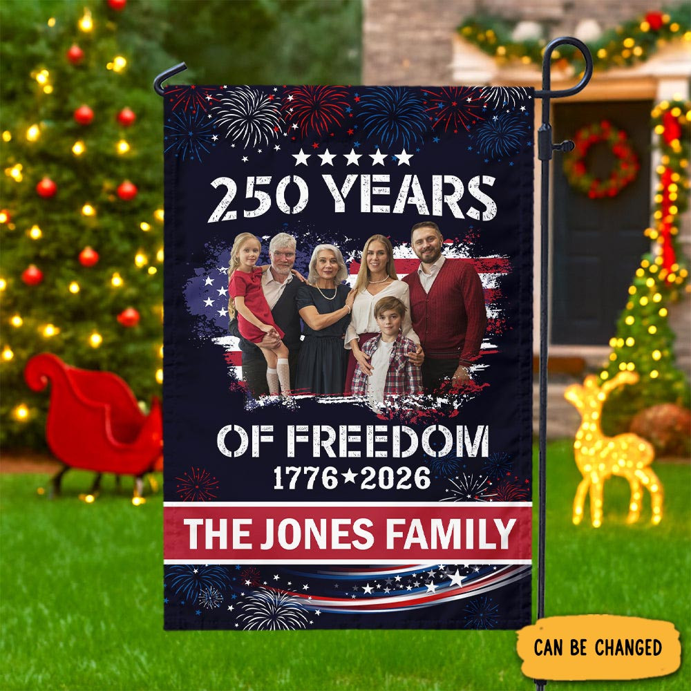 Personalized Photo Celebrate 250 Years Of America Garden Flag Patriotic Decor Family Gifts