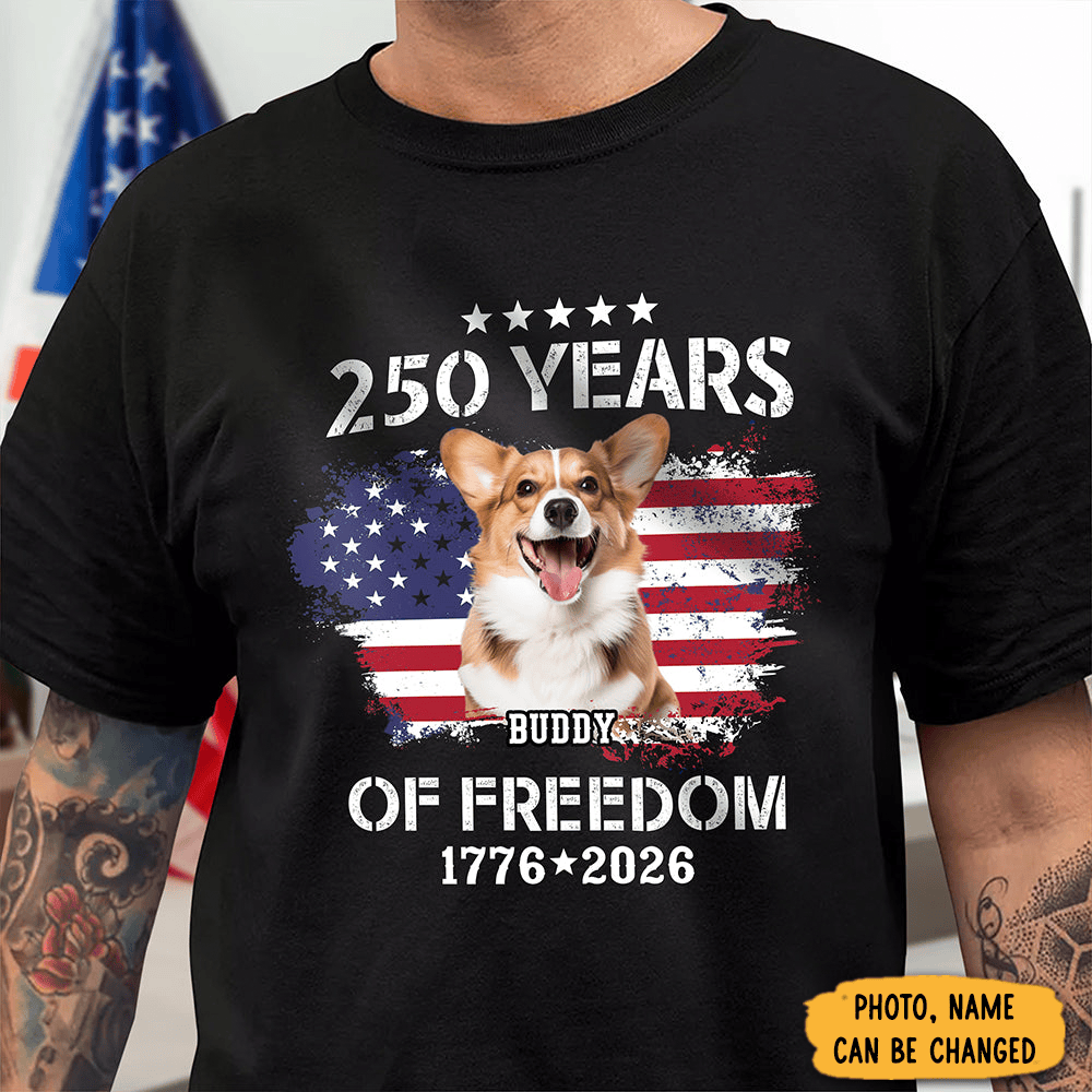Personalized Photo Celebrate 250 Years Of America T-Shirt 1776 2026 Clothes Gift For Boyfriend