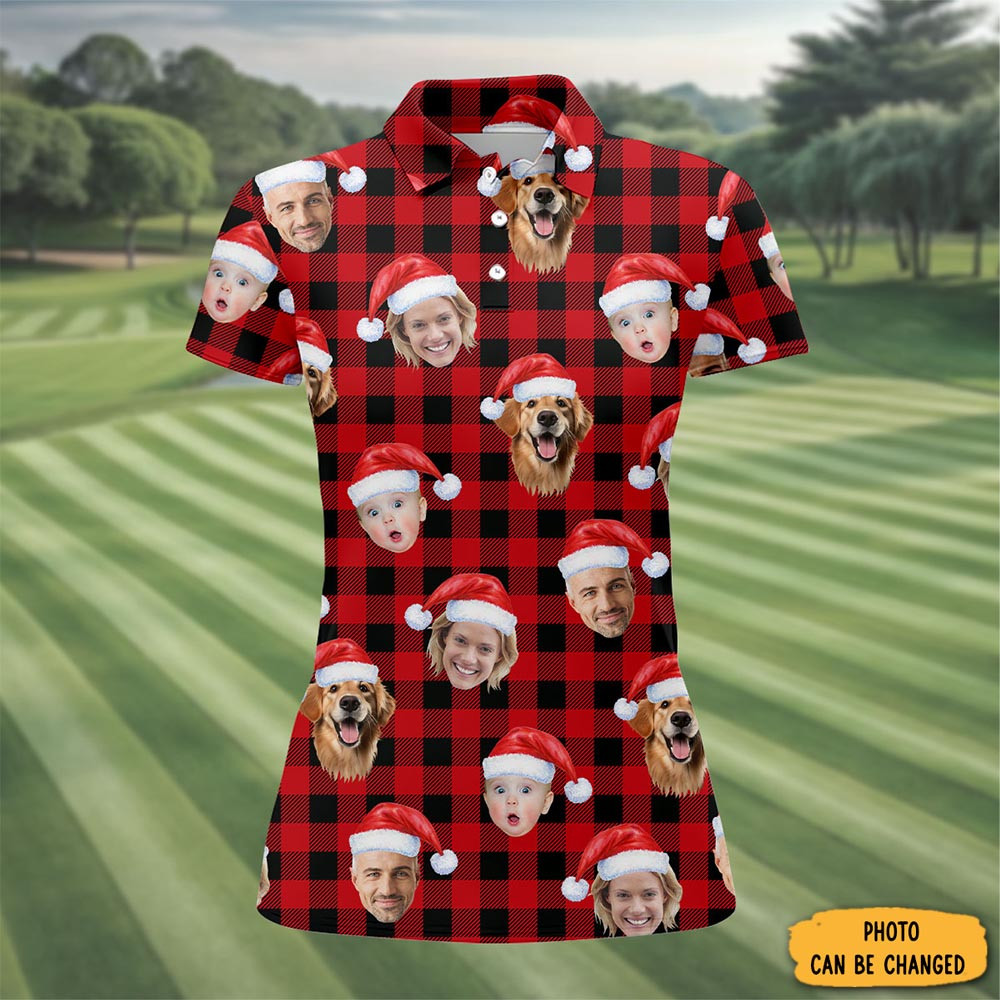Personalized Photo Christmas Polo Shirt Festive Wear Golf Shirt Unique Xmas Gifts