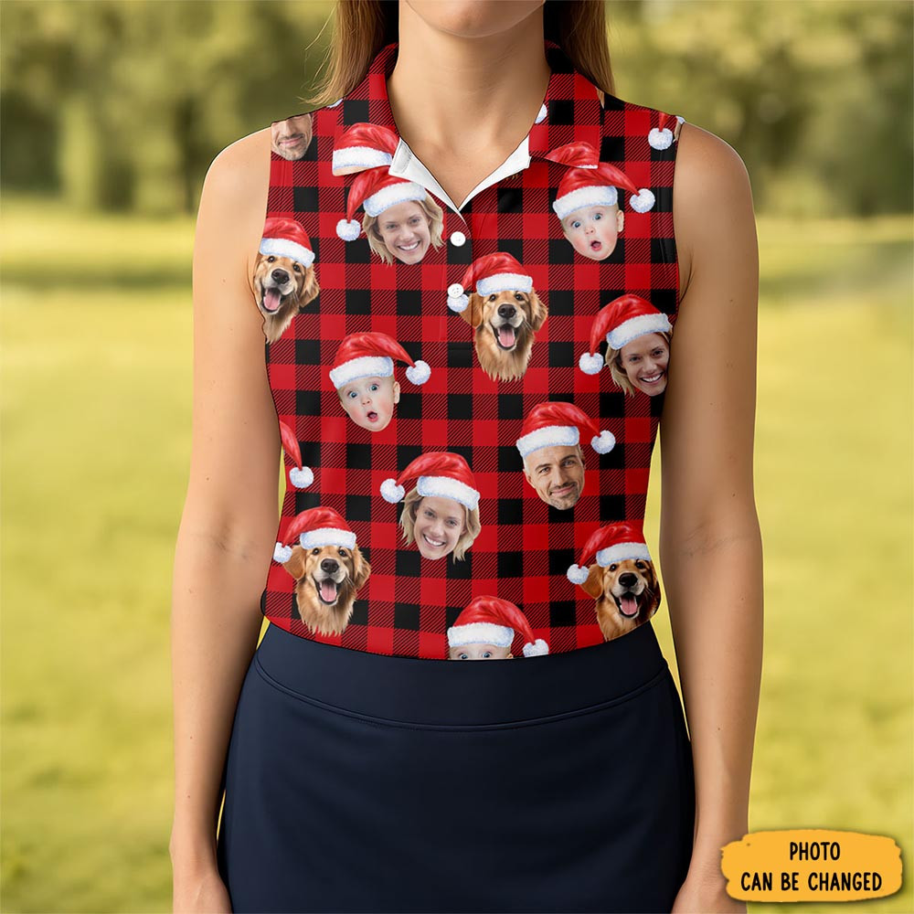 Personalized Photo Christmas Polo Shirt Golf Sport Christmas Gifts For Golf Mom