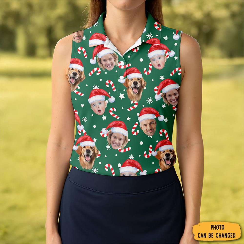 Personalized Photo Christmas Polo Shirt Golf Themed Christmas Gifts For Golf Lover