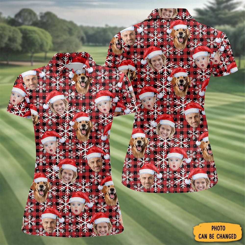 Personalized Photo Christmas Polo Shirt Winter Clothing Christmas Presents For Ladies