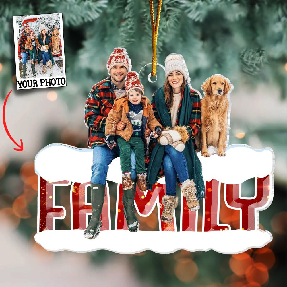 Personalized Photo Dog And Family Christmas Ornament Xmas Decor Dog Lover Xmas Gifts