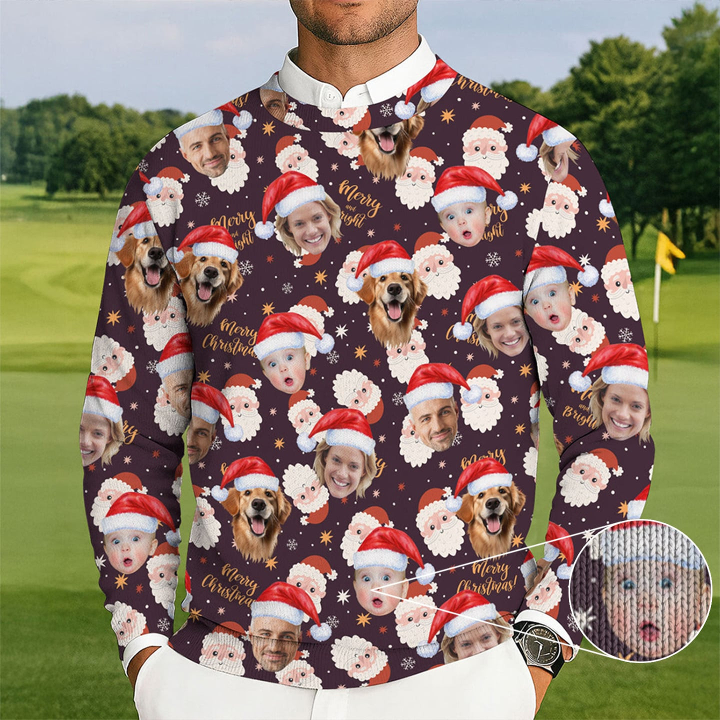 Personalized Photo Dog And Happy Family Ugly Christmas Sweater Winter Apparel Dog Lover Gifts