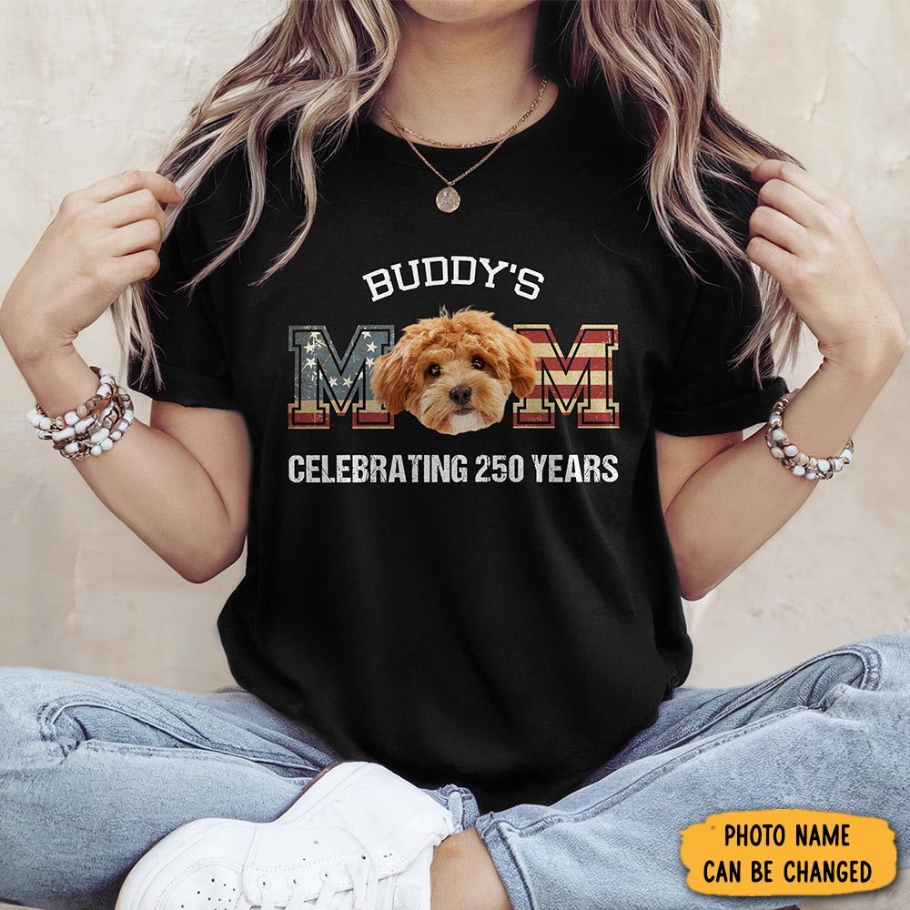 Personalized Photo Dog Cat Dad Celebrating 250 Years T-Shirt July 4th Shirt America's Birthday Gifts